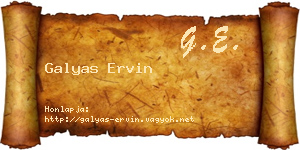 Galyas Ervin névjegykártya
